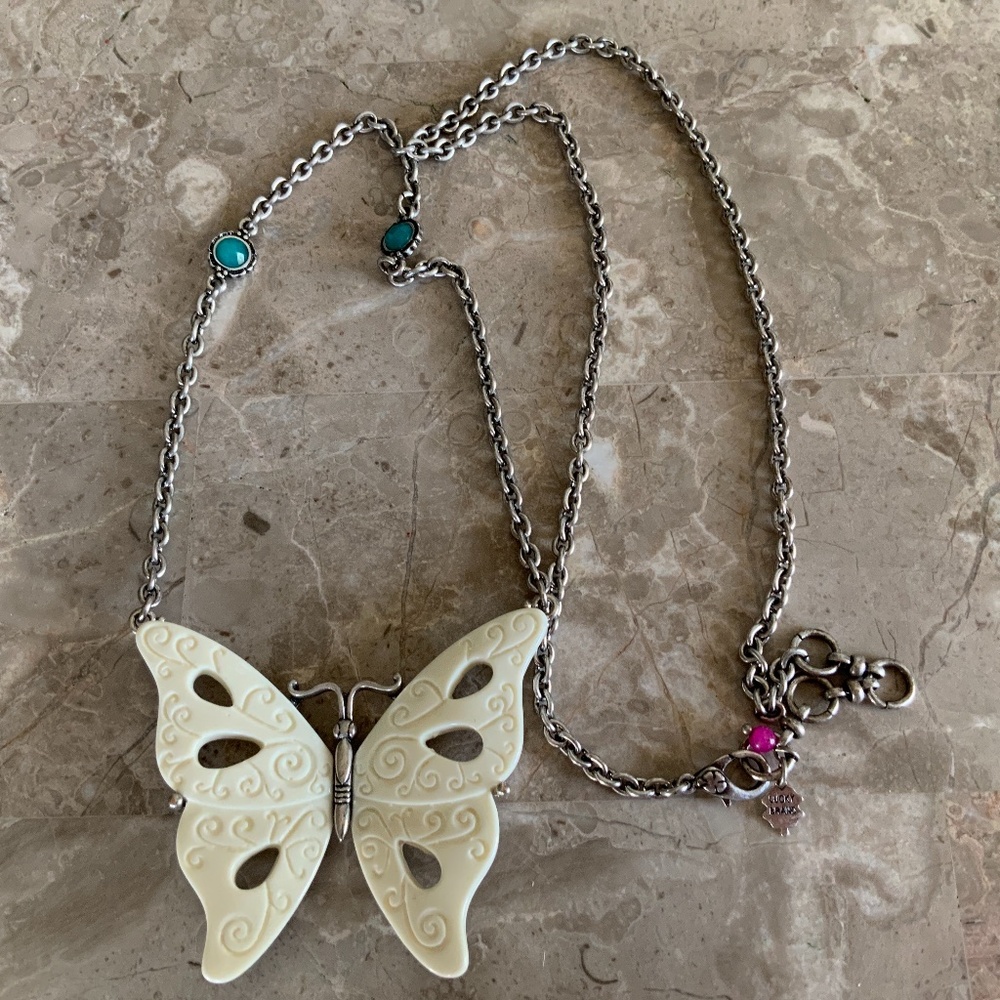 New LUCKY BRAND Butterfly Pendant Necklace  28”